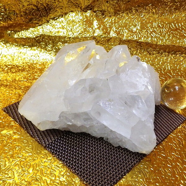 【プレミアクラス】水晶原石クラスター 中型サイズ(重さ371g 高さ約6cm 横幅約11cm 奥行約8.5cm ブラジル産)完全天然石 写真現品販売|水晶工房 Crystal Factory