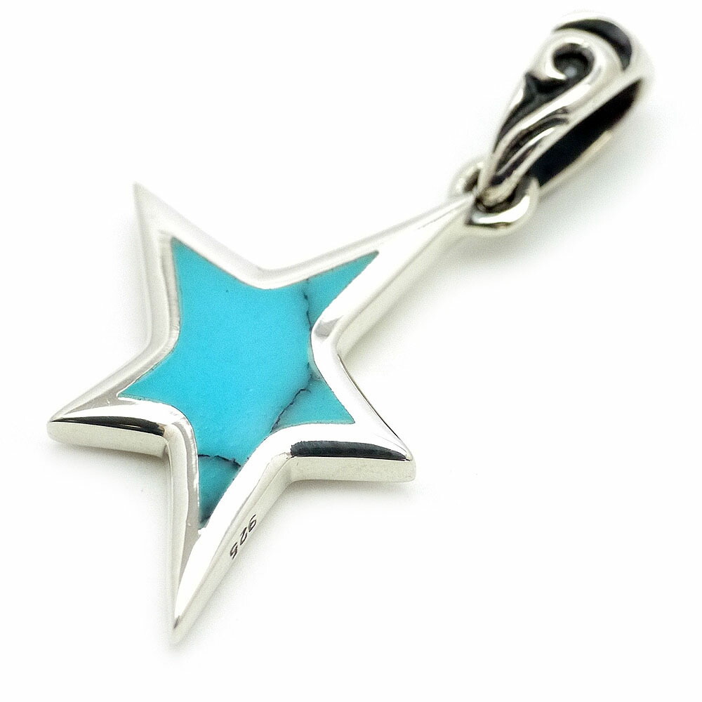 ターコイズ シルバー925 ブルー スター 星ペンダントトップ ネックレス メンズ se インディアンジュエリー シルバーアクセサリー 6,570円