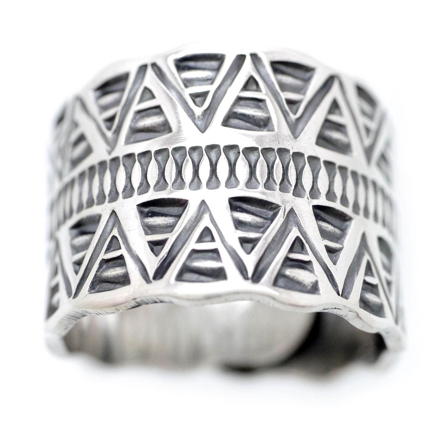 楽天市場】シルバー925 民族柄 リング メンズ E1 フリーサイズ 三角