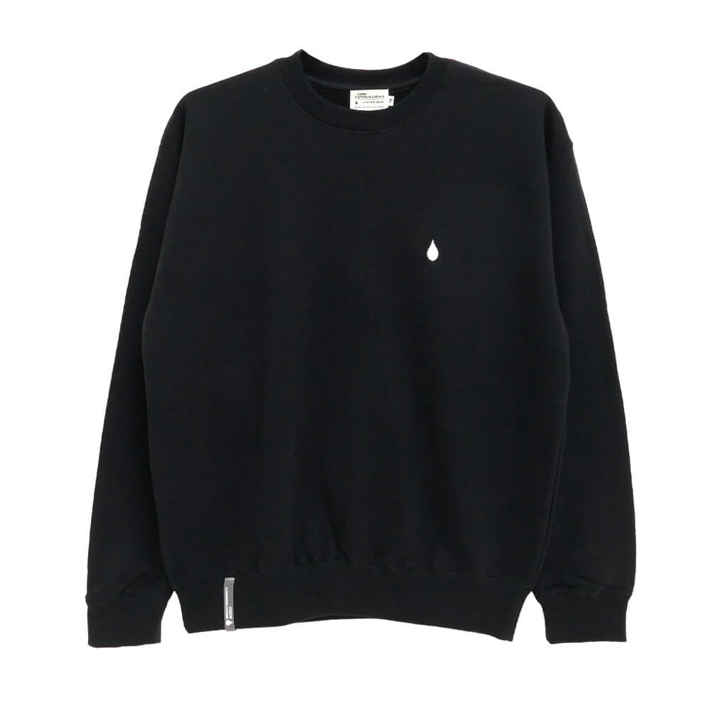 COLOR COMMUNICATIONS CREW SWEAT カラーコミュニケーションズ 調教師 DRIP EMB BLACK 刺しゅうロゴタイプ 滑るゲーム盤 スケボー