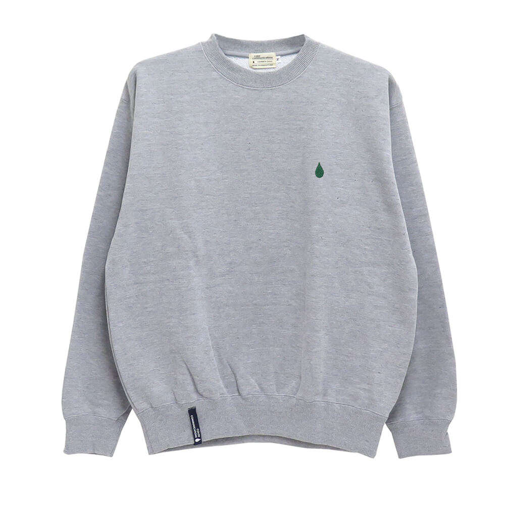 COLOR COMMUNICATIONS CREW SWEAT カラーコミュニケーションズ 調教師 DRIP EMB GREY 刺しゅうロゴタイプ 滑るゲーム盤 スケボー