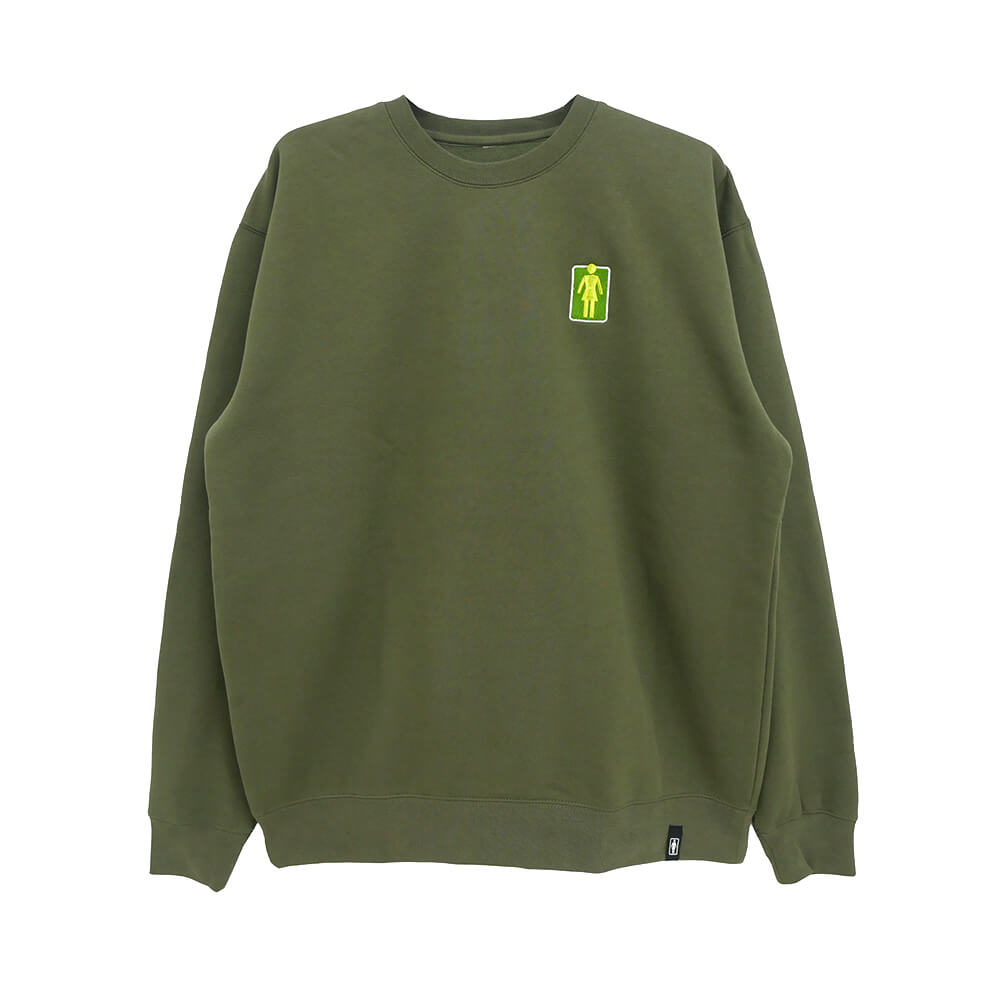GIRL CREW SWEAT うしろ帯 調教師 93 TIL LOVERS OG OLIVE 滑るゲーム盤 スケボー