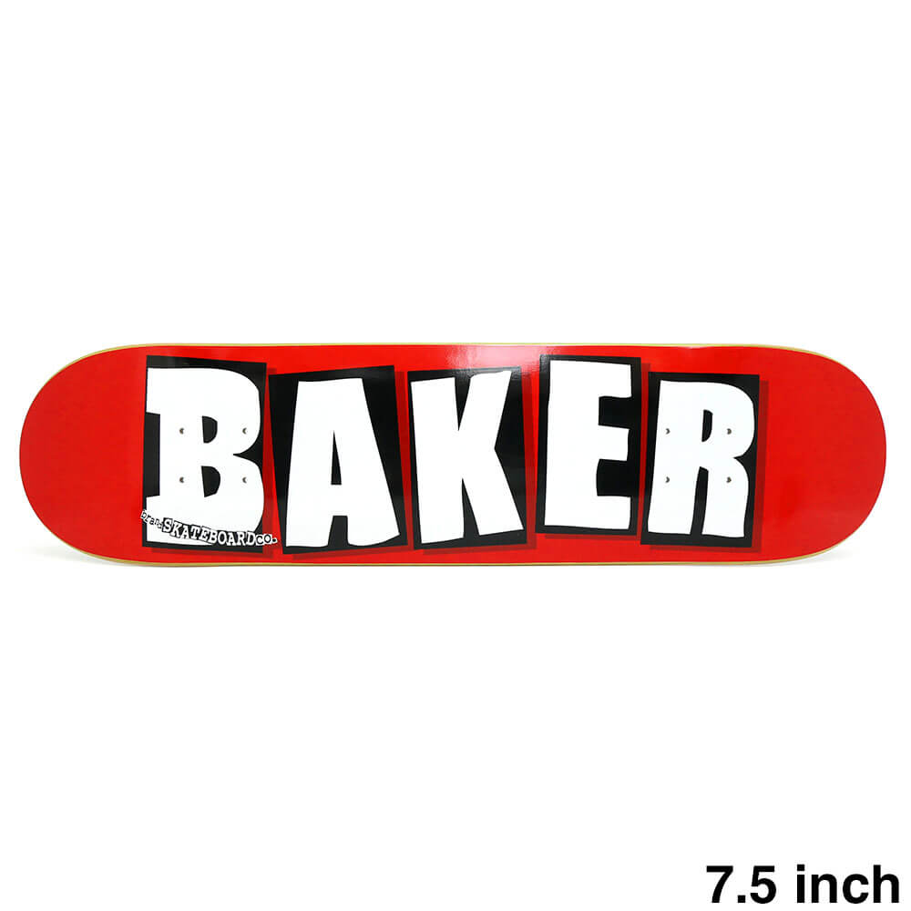 BAKER DECK ベイ鉄道車両 甲板 TEAM BRAND LOGO RED/WHITE 7.5 滑るゲーム盤 スケボー