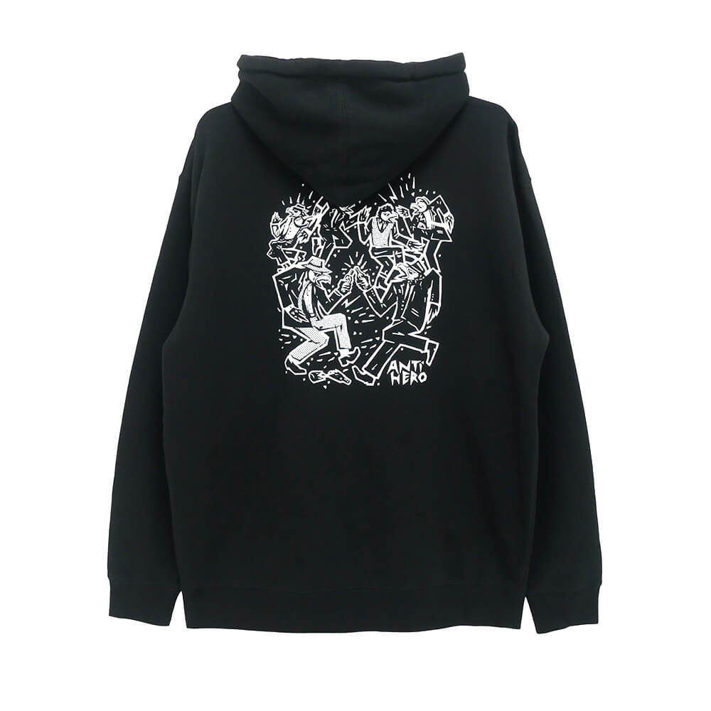 ANTIHERO HOOD アンチ主人公 パーカー RUDER BWOYS BLACK 滑るゲーム盤 スケボー パーカー-トップス-メンズファッション