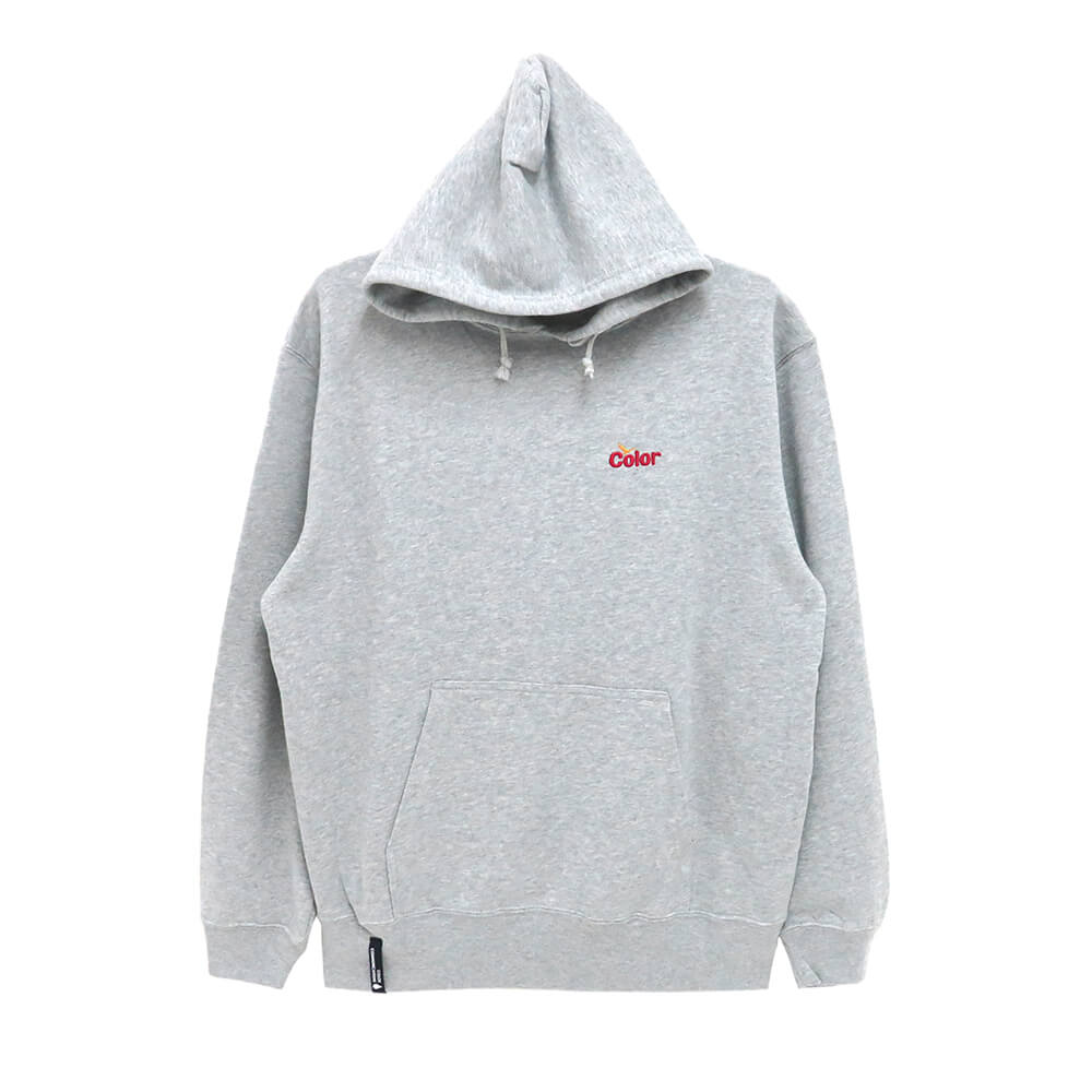 COLOR COMMUNICATIONS HOOD カラーコミュニケーションズ パーカー WAWA OWL EMB LETTER GREY 刺しゅうロゴタイプ 滑るゲーム盤 スケボー