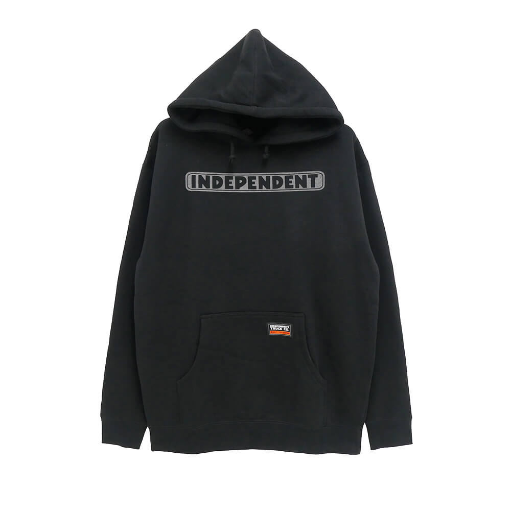 INDEPENDENT HOOD インディペンデント パーカー BAR LOGO REFLECTIVE BLACK スケートボード スケボー