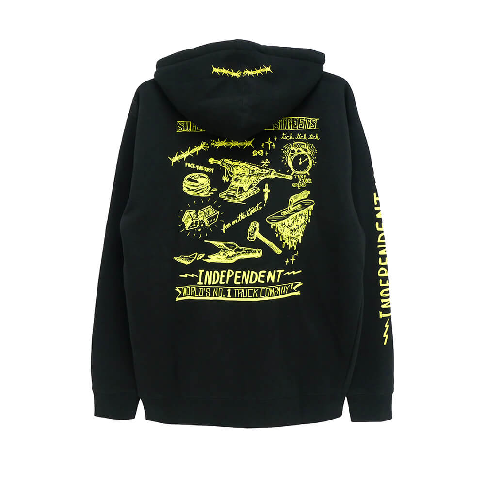 INDEPENDENT HOOD インディペンデント パーカー BRATRUD NOTEBOOK ZIP BLACK スケートボード スケボー
