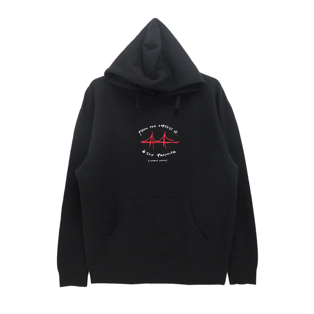 （セール・Lサイズのみ）LOOP HOLE HOOD ループホール パーカー FROM THE STREET BLACK スケートボード スケボー｜スケートボードのCALIFORNIASTREET