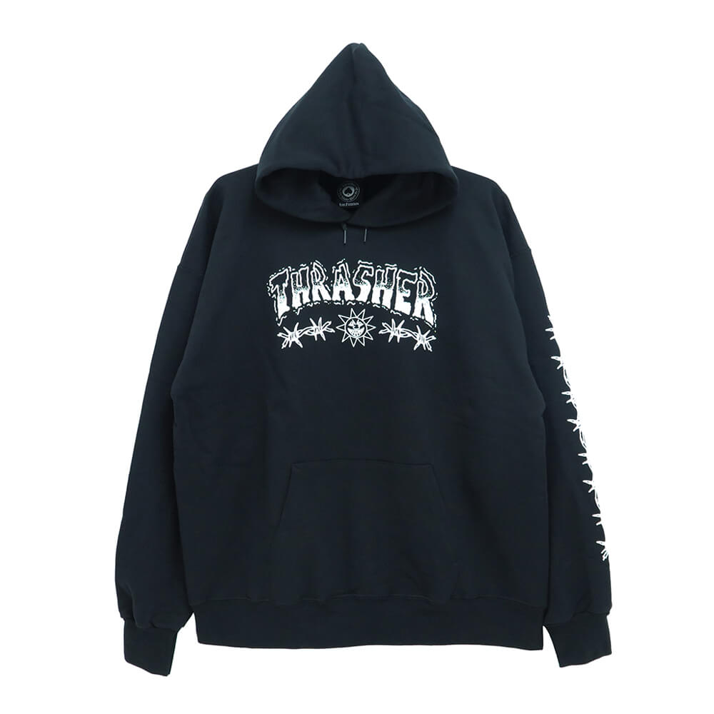 【楽天市場】thrasher Hood スラッシャー パーカー Barbed Wire Black（us企画） スケートボード スケボー：スケートボードのcaliforniastreet 5327