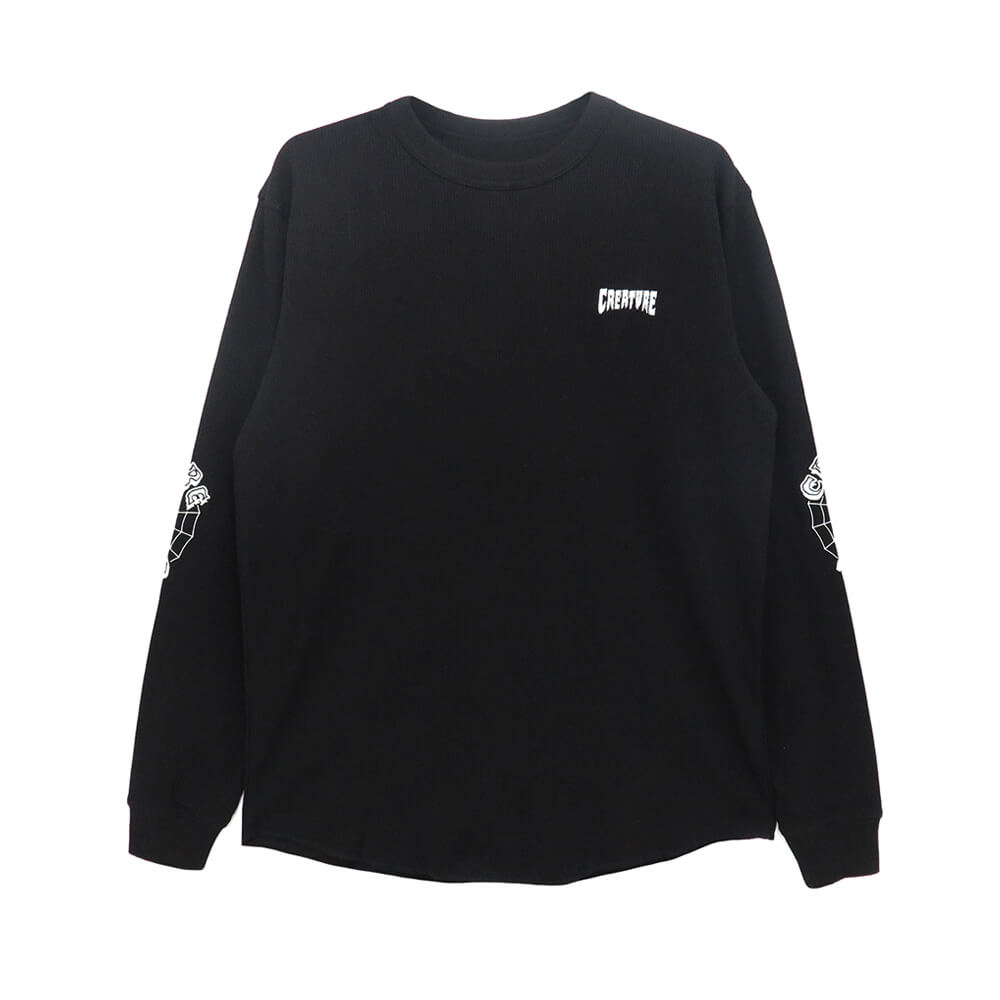 CREATURE LONG SLEEVE クリーチャー ロングスリーブTシャツ WEB THERMAL BLACK スケートボード スケボー｜スケートボードのCALIFORNIASTREET