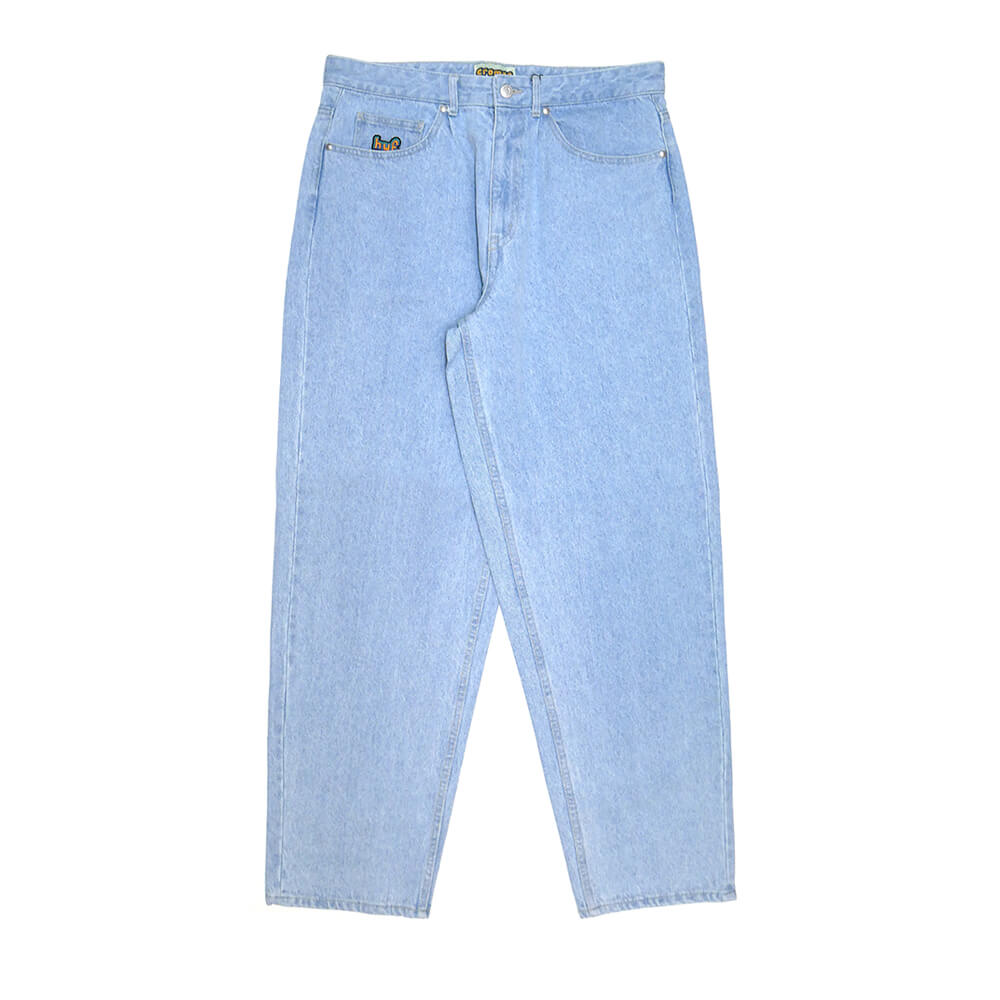 HUF ライトブルーワイドデニムパンツ30インチ HUF（ハフ）の「CLASSIC DENIM PANT / HUF デニムパンツ ワイド