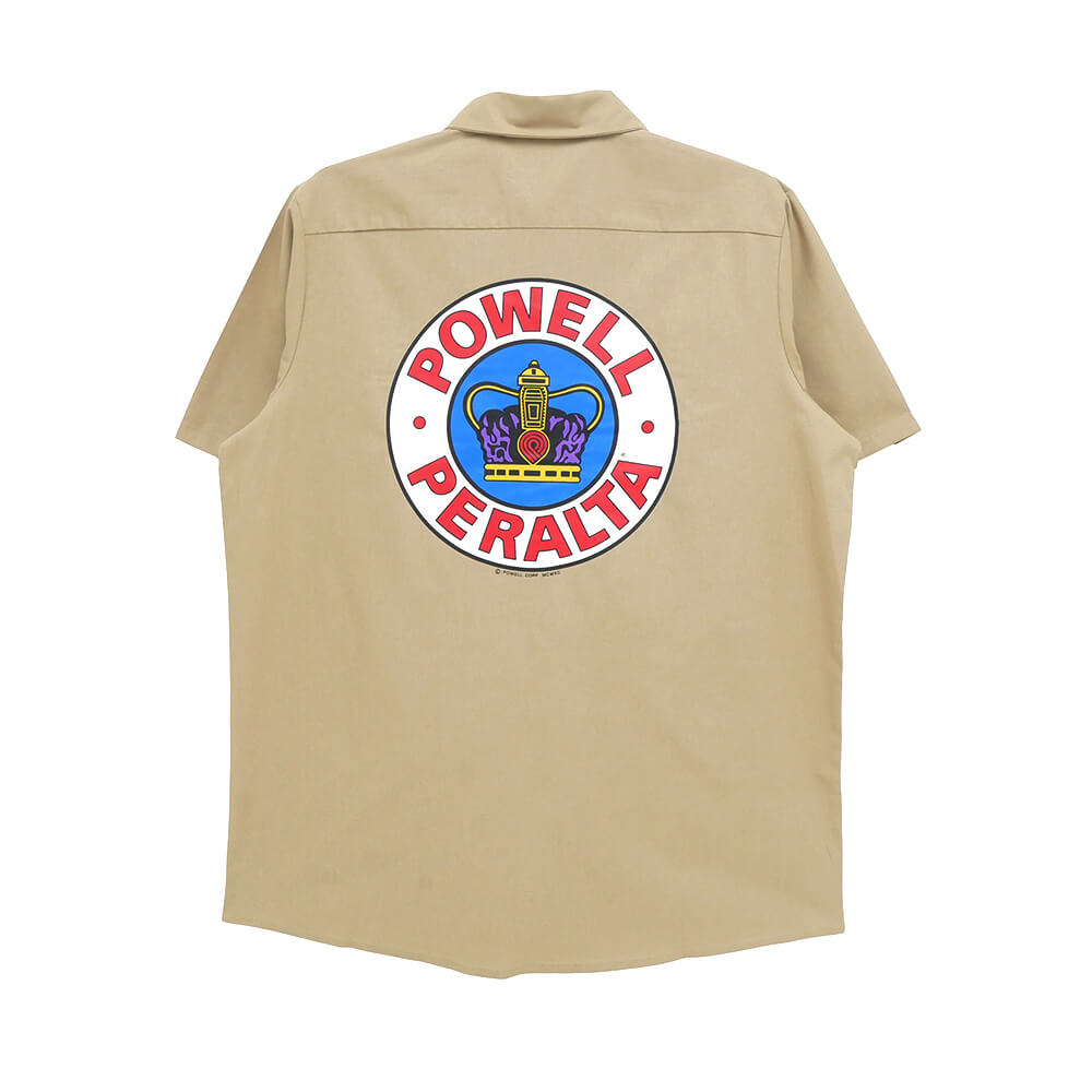 POWELL PERALTA SHORT SLEEVE SHIRTS パウエルペラルタ 半袖シャツ SUPREME WORK KHAKI スケートボード スケボー|スケートボードのCALIFORNIASTREET