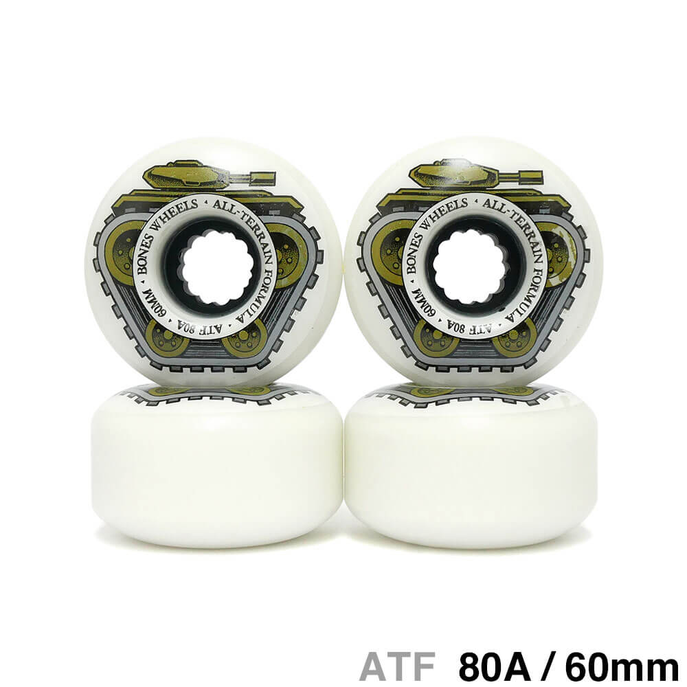 BONES WHEEL ボーンズ ソフトウィール（クルーザー）ATF ALL TANK（80A）60粍 滑るゲーム盤 スケボー パーツ-スポーツ・アウトドア-スケートボード