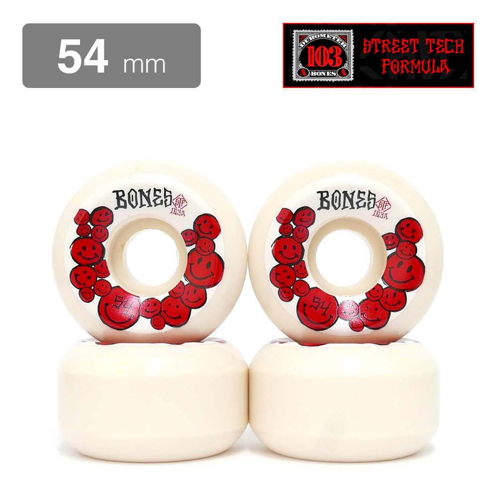 市場 BONES 103A WHEEL ウィール 54mm STF SIDECUT ボーンズ HAPPINESS V5