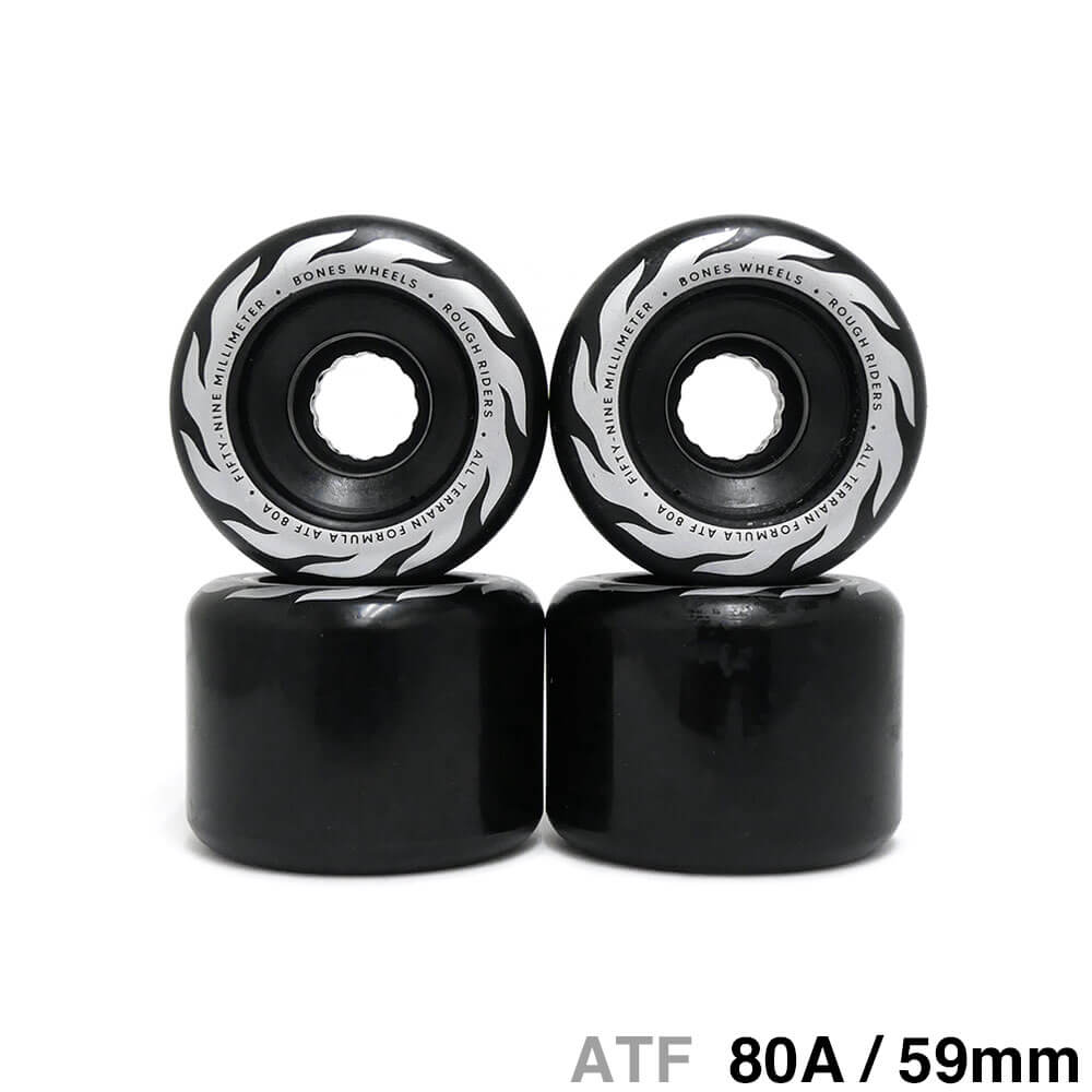 BONES WHEEL ボーンズ ソフトウィール（クルーザー） ATF ROUGH RIDERS ETERNAL FLAME（80A）黒 59mm スケートボード スケボー｜スケートボードのCALIFORNIASTREET