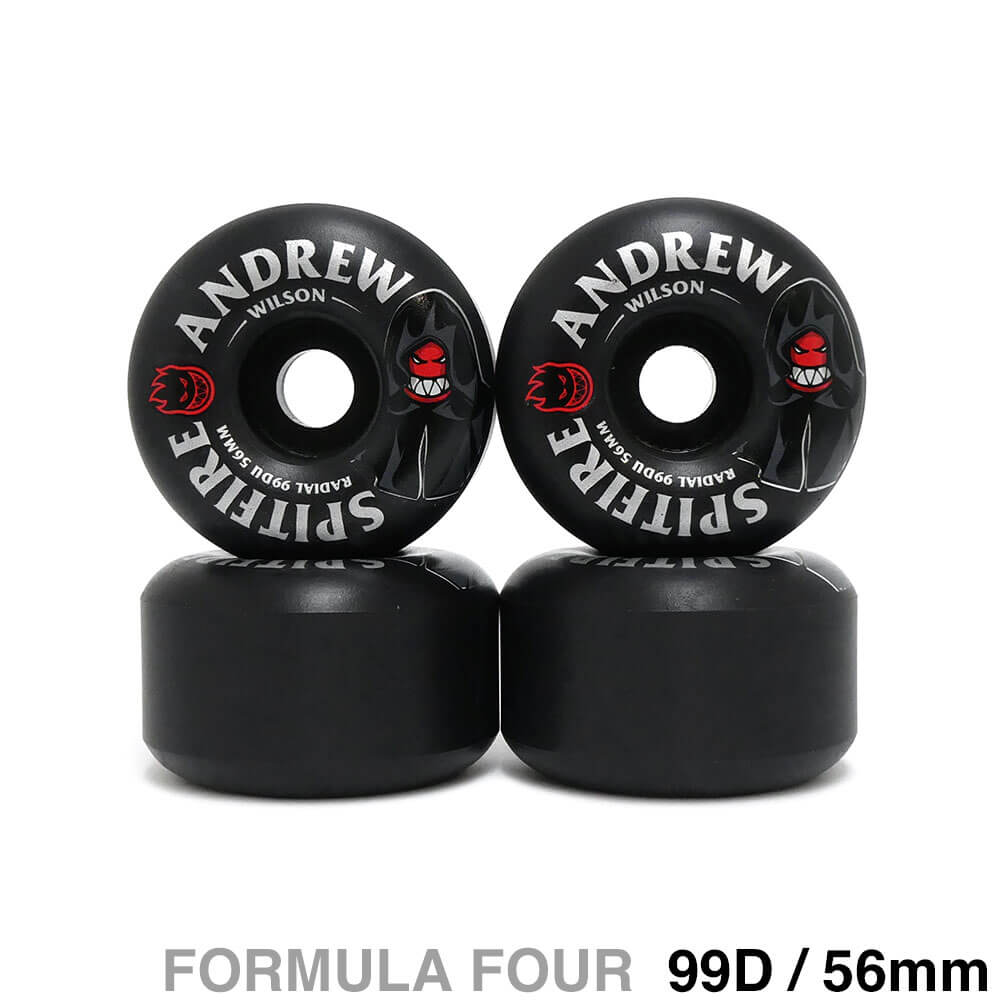 SPITFIRE WHEEL スピットファイヤー ウィール FORMULA FOUR（F4）99D RADIALS ANDREW WILSON BURN SQUAD 黒 56粍 滑るゲーム盤 スケボー スケートボード-ウィール