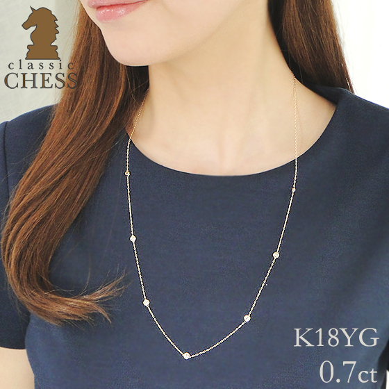 18k ダイヤ 1ct ネックレス ステーションネックレス 楽天市場】ダイヤモンド ステーション ネックレス K18 liberty