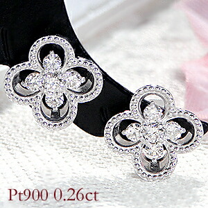 楽天市場】Pt900【2.0ct】ダイヤモンド フラワー ピアスダイヤピアス