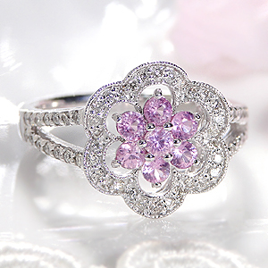 楽天市場】K18YG/WG/PG ピンクサファイヤ ダイヤモンド ハート リング