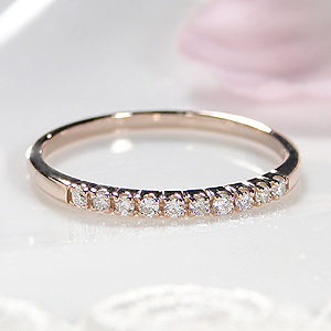 楽天市場】K18PG ダイヤモンド ハーフ エタニティリング【0.15ct
