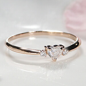 楽天市場】k18PG ハートシェイプ リング ピンクサファイア