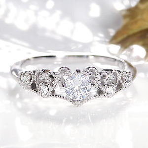 楽天市場】pt950 ダイヤモンド ウエーブデザインリング【0.2ct】【送料