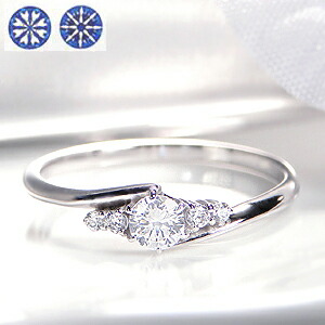 pt950【0.26ct】ハート＆キューピッド ダイヤモンド ウェーブ リング 【送料無料】【代引手数料無料】【品質保証書】プラチナ ダイヤ リング ダイア 6本爪 六本爪 H&C 指輪 レディース ジュエリー ウエーブ ウェーブ ギフト プレゼント 結婚