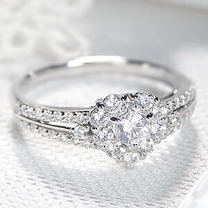 楽天市場】K18PG ハート ダイヤモンド リング【0.7ctUP】【送料無料