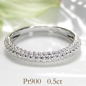 楽天市場】K18PG ダイヤモンド パヴェ リング【0.5ct】天然