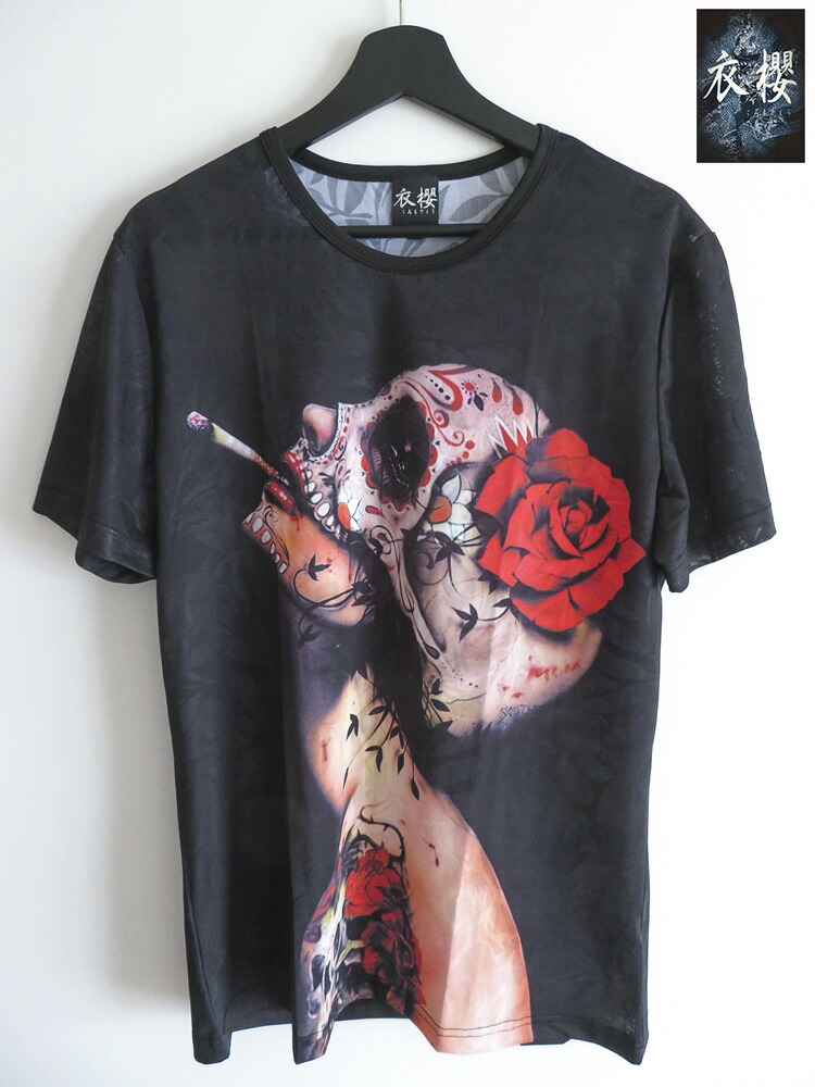 楽天市場 衣櫻 昇華転写プリント 花柄 オパール加工 ドライ Tシャツ 和柄 ティーシャツ 半袖 通販 夏 夏服 メンズ ユニセックス 黒 ブラック M L Xl Ll 2l Xxl 3l 大きいサイズ 大きめ ゆったり 人気 ブランド 流儀圧搾 楽天市場店