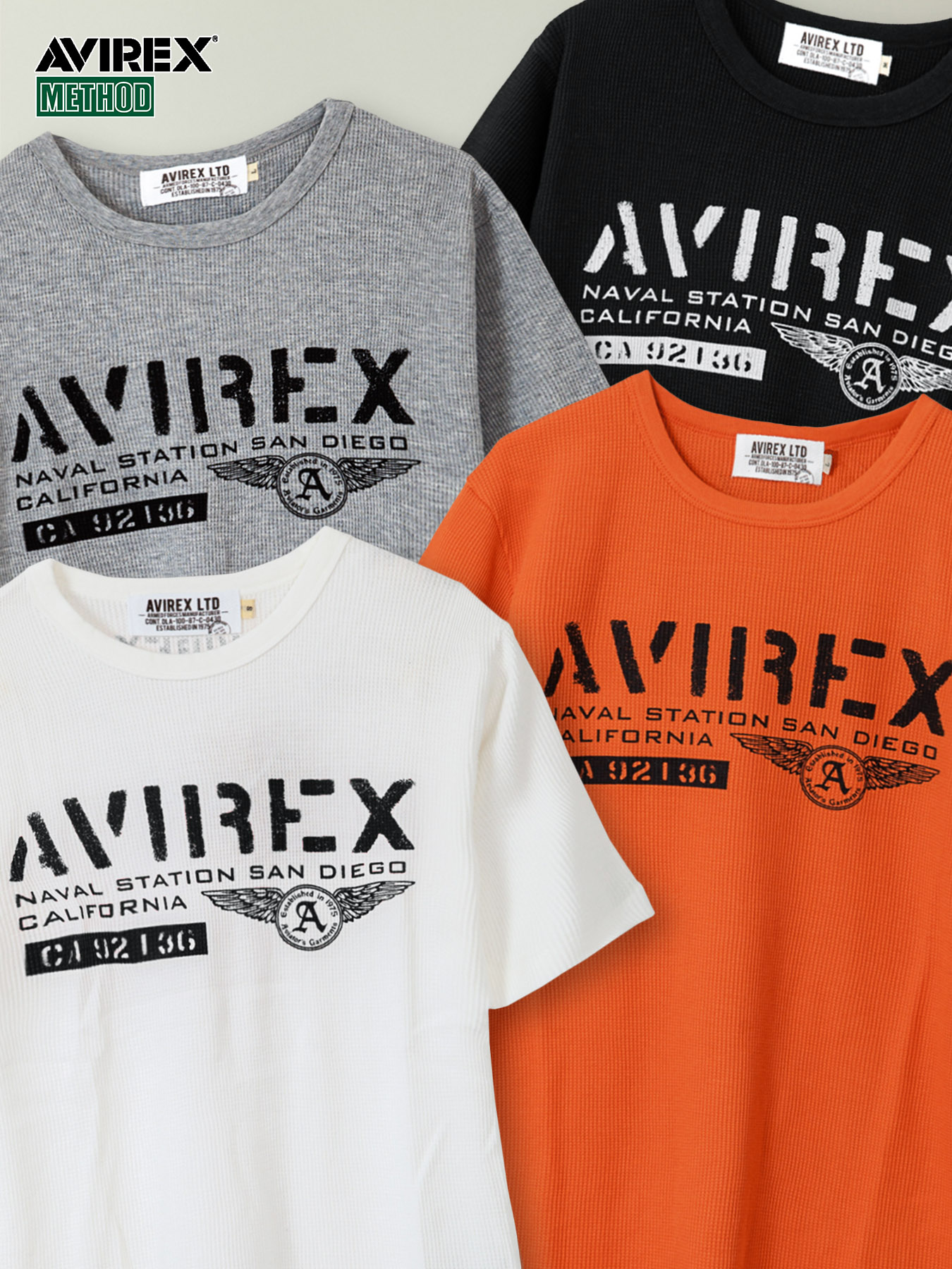 楽天市場】【AVIREX】“SQUADRON”MINI WAFFLE LONG SLEEVE TEE〔LIMITED