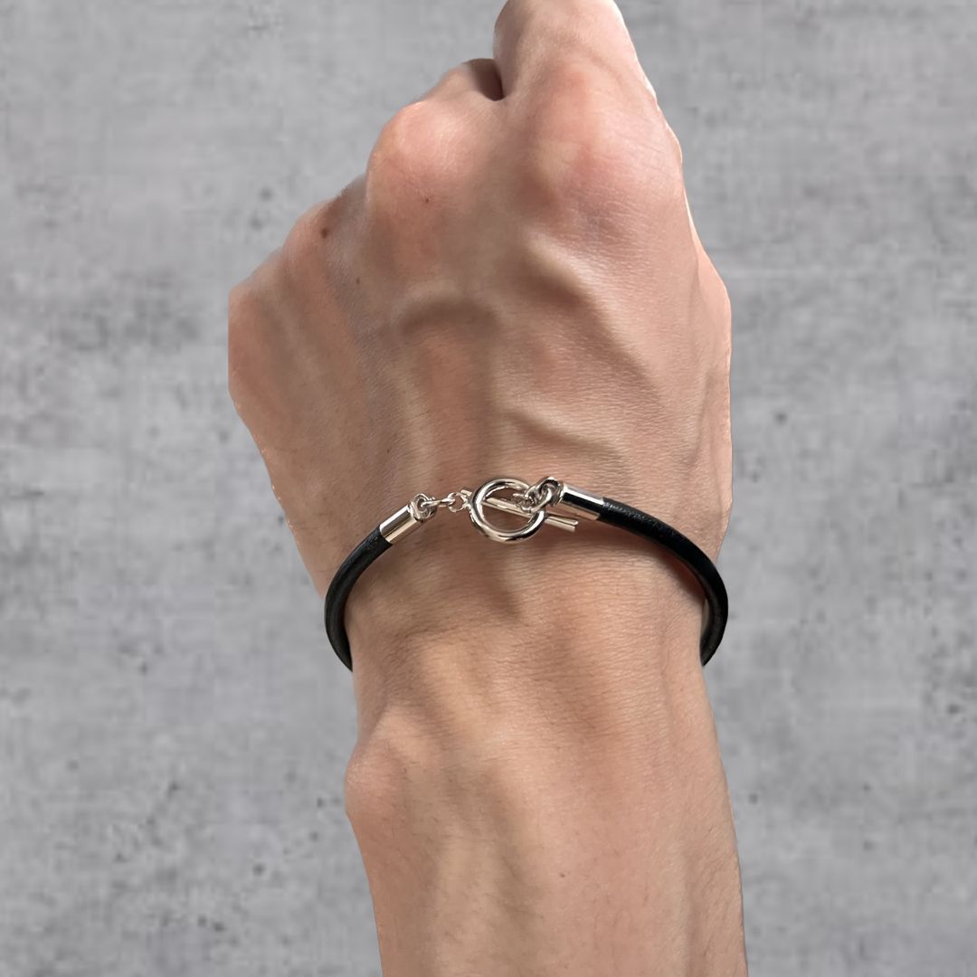 楽天市場】栃木レザー 本革ブレスレット ブラックメンズ レディース