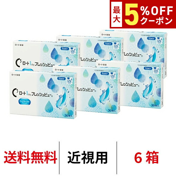 送料無料[6箱]ロート ワンデーフレッシュビューリッチモイスト 6箱セット 1箱30枚入り 1day ワンデー 1日使い捨て ROHTO コンタクトレンズ クリアレンズ BC8.6mm DIA14.2mm ロート製薬 近視用 7,545円