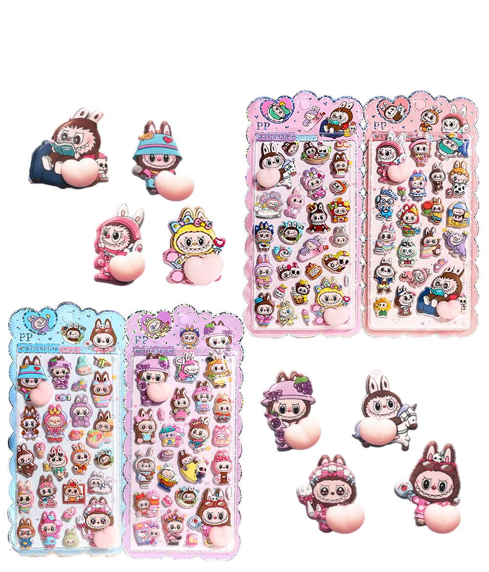 楽天市場】【クリックポスト送料無料】ラブブ風 ステッカー シール 50