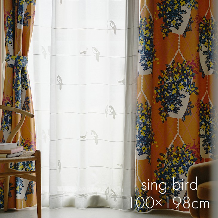 スミノエ　バード柄カーテン スミノエ バード柄カーテン