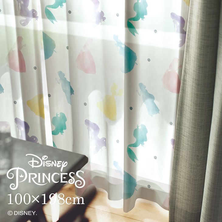 楽天市場 レース カーテン Princess プリンセス プリンセス 幅100 丈198cm 1枚入プリンセス 娘 女の子 子供部屋 アリエル シンデレラ ラプンツェル ディズニー Disney7 スミノエ Disneyzone カーテン ラグのクーカンnetshop