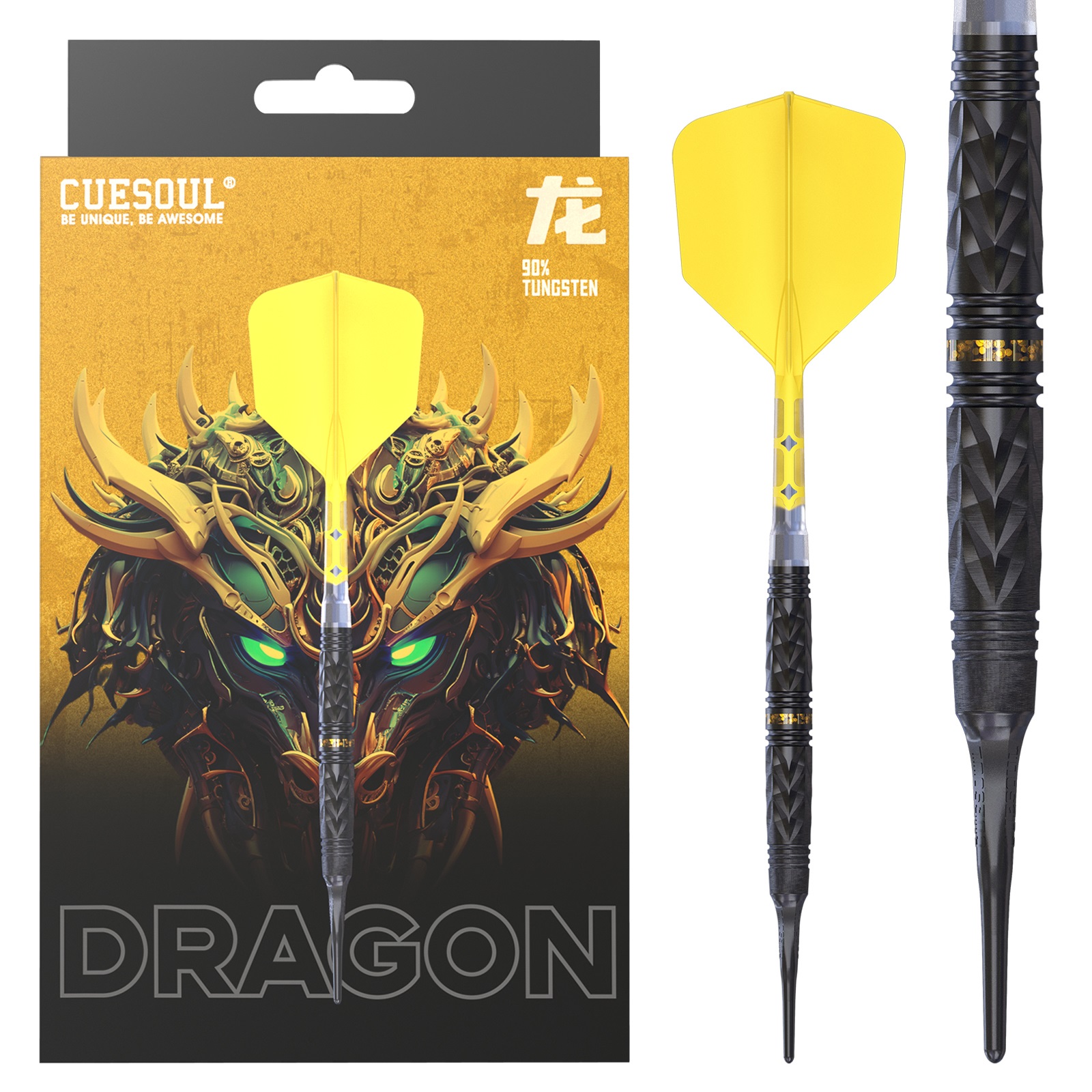 【送料無料】CUESOUL 中国の十二支「龍」19g ソフトチップ 90% タングステンダーツセット ROST T19 2色 一体型フライト|CUESOUL公式店