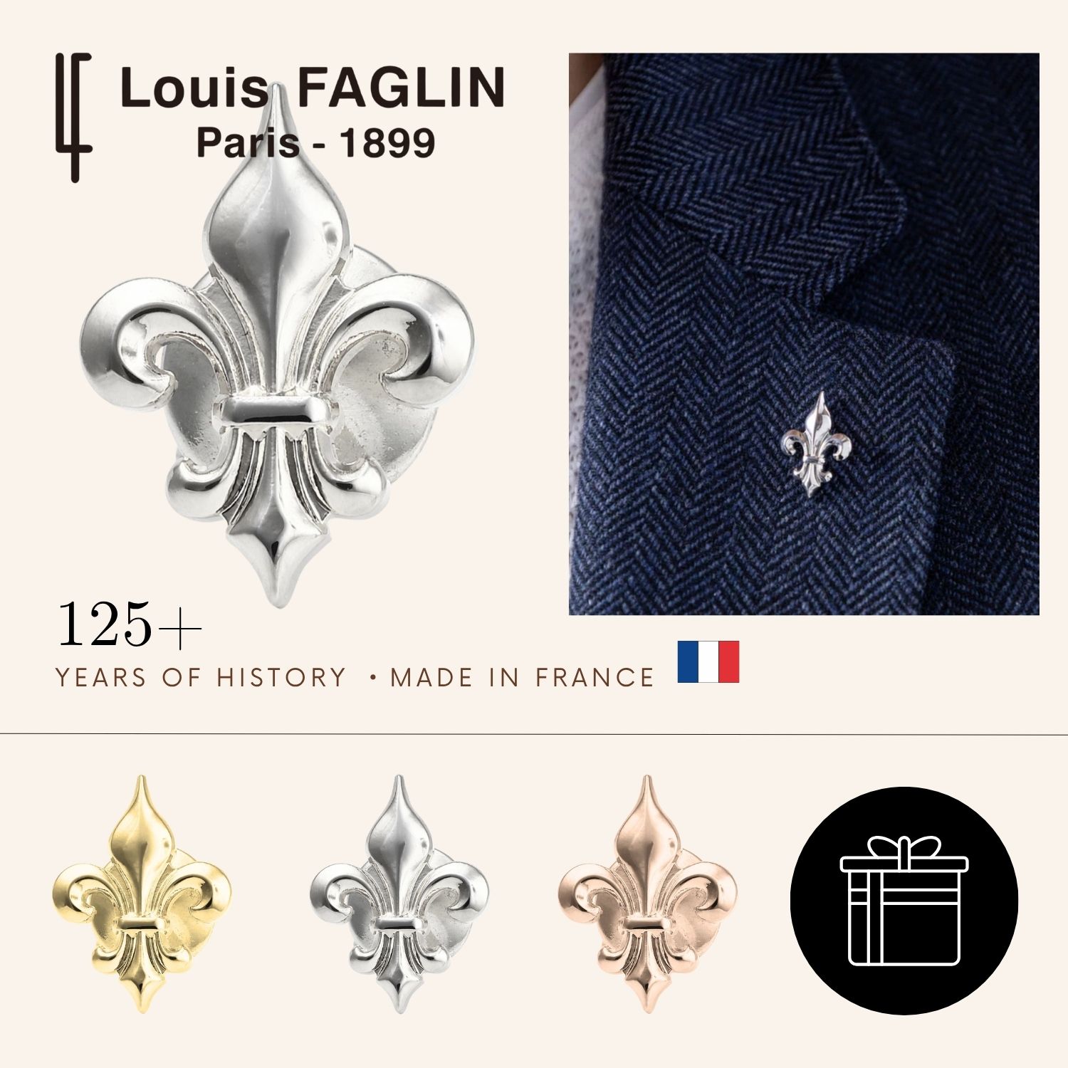 Louis FAGLIN ルイファグラン Lys さ百合の符帳 ラペルいの一番 ピンズ しろがね色 ゴールド ローズゴールドアクセサリー メンズ宝飾品 宝飾品差し上げ物 差し上げ物 祝い事 御芽出度 冠婚葬祭 商行為 背広 メンズ 成人男性 彼 夫 新遣って行く 父の日 バレンタイン