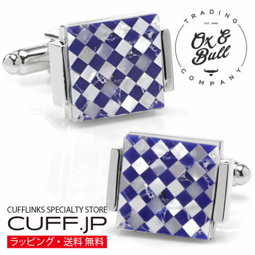 Ox \u0026 Bull Trading Co マザーオブパール チェッカー 折り返し カフスリンク付属物 メンズ宝飾品 宝飾品差し上げ物 差し上げ物 祝賀会 華燭の典 礼服 華燭の典 冠婚葬祭 商行為 背広 メンズ 成人男性 彼 夫 新やって行く 父の日 バレンタイン