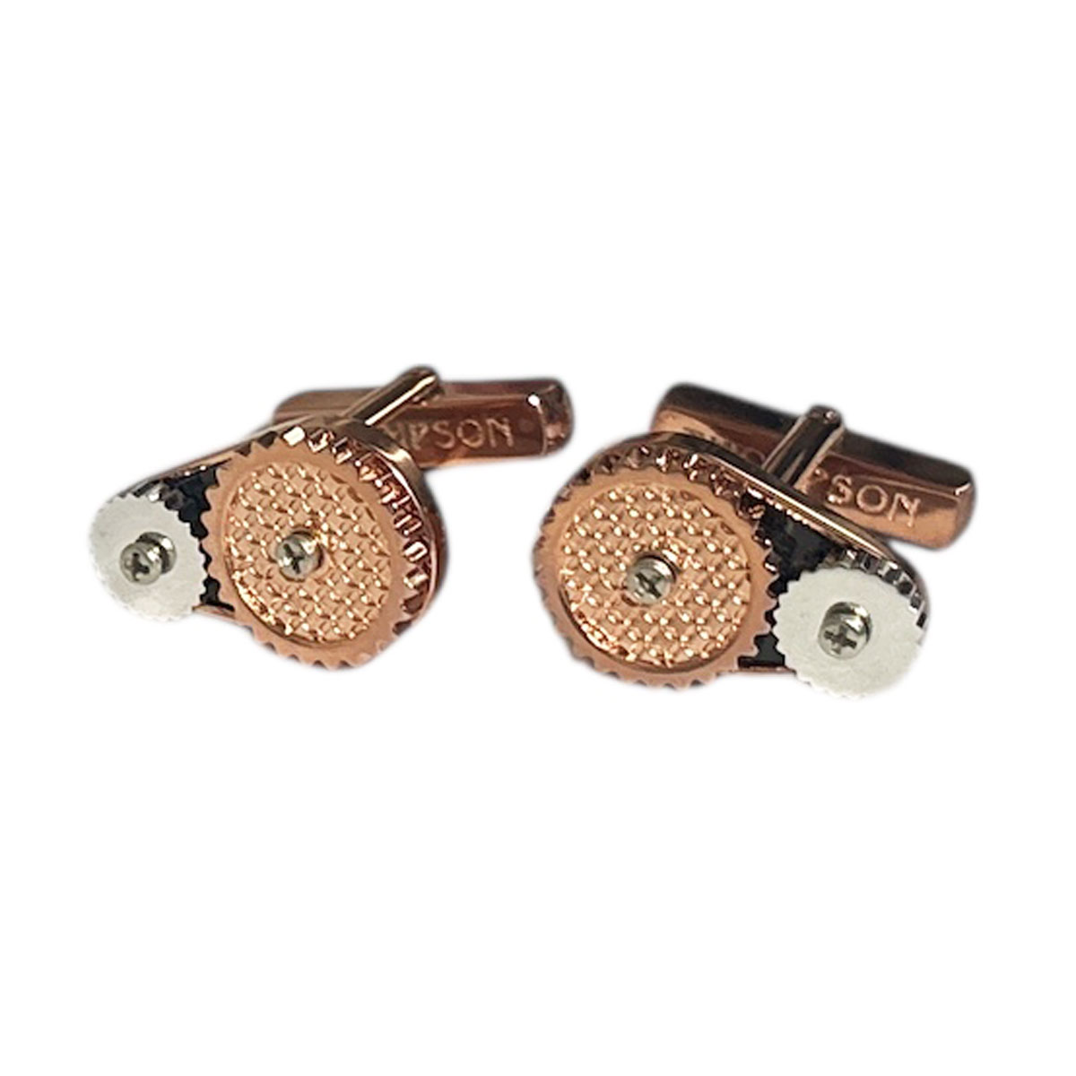 THOMPSON トンプソン ピンクゴールドタービンホイールカフスボタン・カフリンクス メンズ th032 結婚式 旦那 プレゼント ギフト 彼氏 父の日 誕生日プレゼント