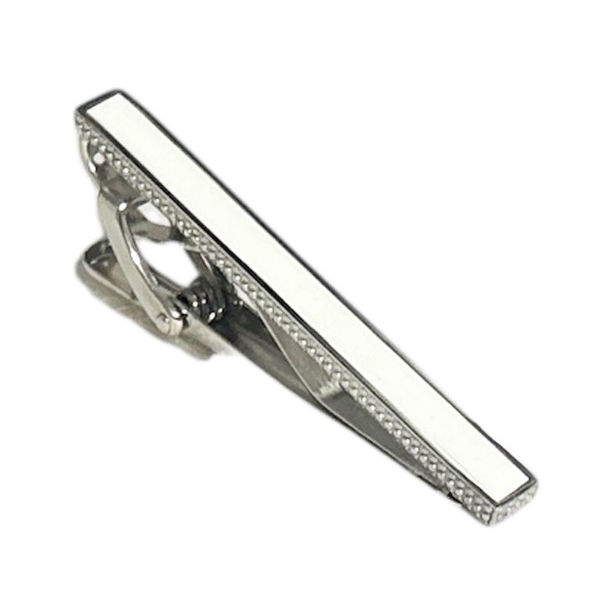THOMPSON トンプソン ホワイトアゲート・インレイネクタイピン・タイバー メンズ th085 結婚式 旦那 プレゼント ギフト 彼氏 父の日 誕生日プレゼント｜鎌倉カフス工房