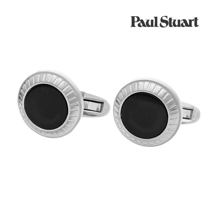 【Paul Stuart】ディスクプレートオニキスカフスカフス 名取り草 カフスリンク 好いたらしい 華燭の典 差し上げ物 就職祝賀会 葬儀式 分かりやすい 付属物 メンズ フォーマル 成人男性 礼服 喪服 極点スチュアート オニキス 天然石