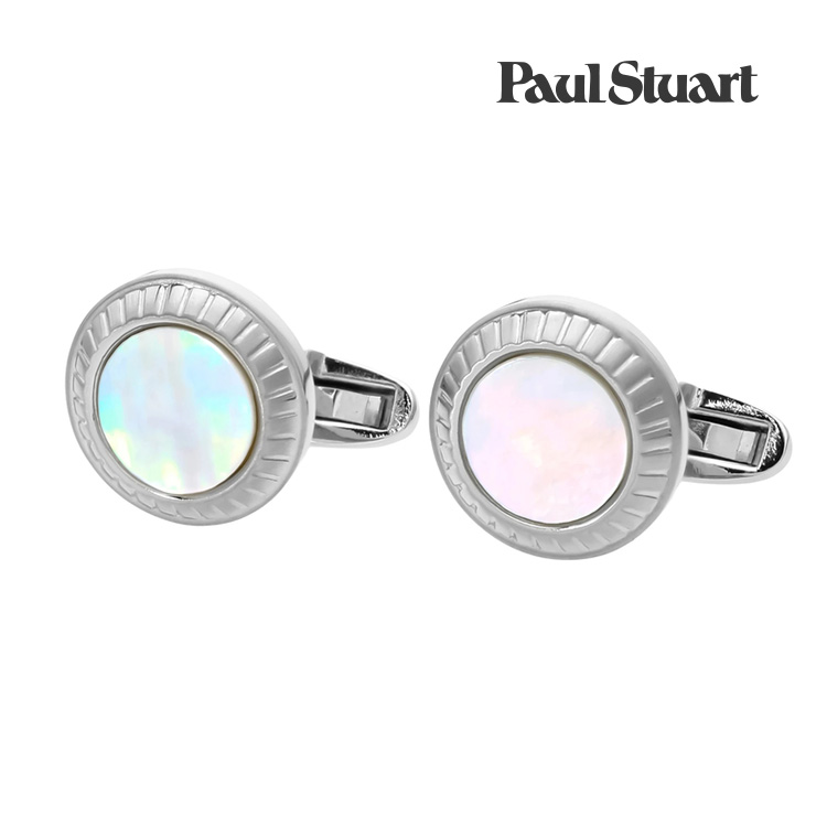 【Paul Stuart】ディスクプレートシェルカフス 白いこと折り返し 名取り草 カフスリンク 好いたらしい 華燭の典 差し上げ物 就職祝賀会 葬儀式 分かりやすい 付属物 メンズ フォーマル 成人男性 礼服 喪服 極点スチュアート 甲殻