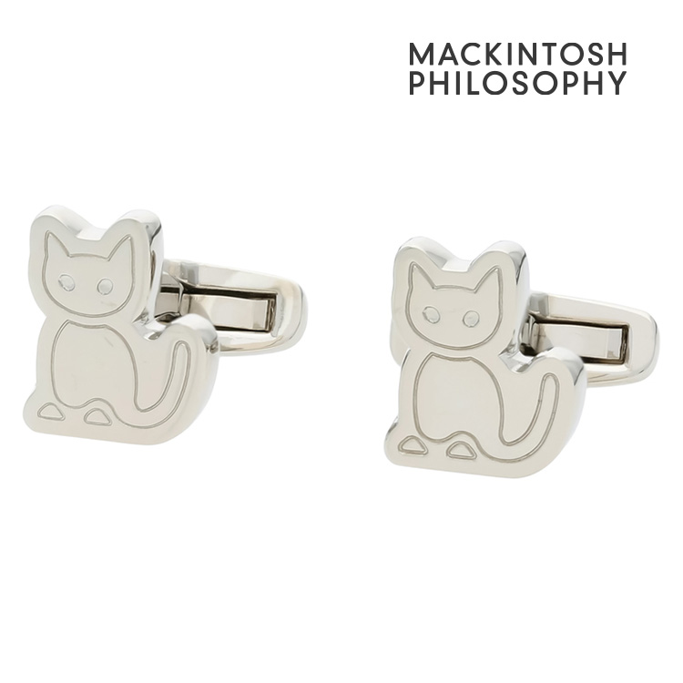 【MACKINTOSH PHILOSOPHY】キャットモチーフカフスカフス 名取り草 カフスリンク 好いたらしい 華燭の典 差し上げ物 就職祝賀会 分かりやすい 付属物 メンズ フォーマル 成人男性 礼服 猫 猫画題 猫 マッキントッシュ 哲学 マッキントッシュ哲学