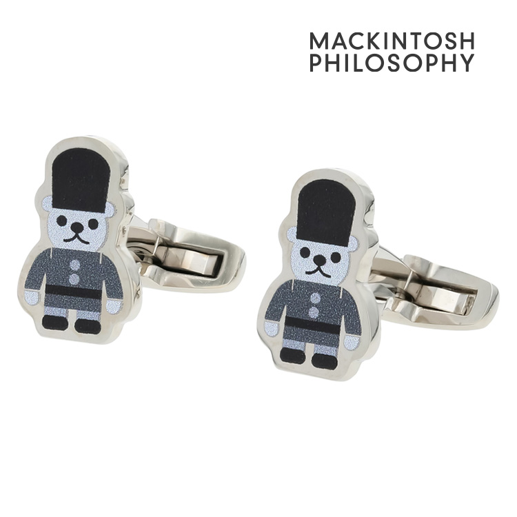 【MACKINTOSH PHILOSOPHY】バッキンガムベアモノトーンカフスカフス 名取り草 カフスリンク 好いたらしい 華燭の典 差し上げ物 就職祝賀会 分かりやすい 付属物 メンズ フォーマル 成人男性 礼服 テディベアマッキントッシュ 哲学 マッキントッシュ哲学