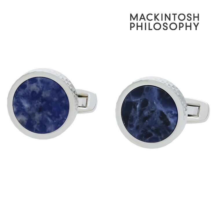 【MACKINTOSH PHILOSOPHY】ラウンドサイドダイヤカットカフス ソーダライト カフス ボタン カフスボタン 可愛い 結婚式 プレゼント 就職祝い 礼服 喪服 シンプル アクセサリー メンズ フォーマル 男性 マッキントッシュ フィロソフィー おしゃれ ブランド