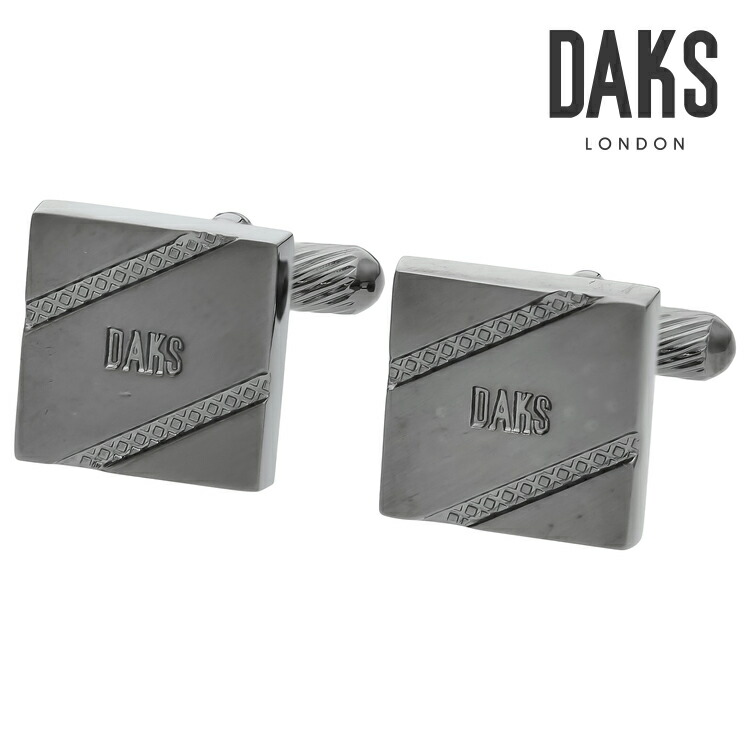 【DAKS】Wラインブランドマークカフス 黒いこと折り返し 名取り草 カフスリンク 好いたらしい 御芽出度 差し上げ物 就職祝賀会 追悼式 分かりやすい 佩び物 メンズ フォーマル 成人男性 礼服 喪服 DAKS Daks daks ダックス 差し上げ物