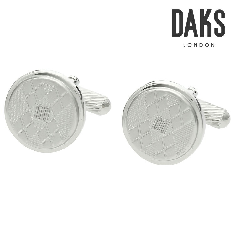 【DAKS】ラウンドプレートブランドマークカフスカフス 名取り草 カフスリンク 好いたらしい 御芽出度 差し上げ物 就職祝賀会 追悼式 分かりやすい 佩び物 メンズ フォーマル 成人男性 礼服 喪服 DAKS Daks daks ダックス 差し上げ物