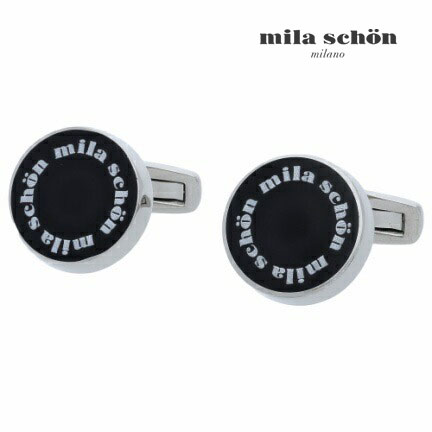 【mila schon】レジンブランドロゴカフス 黒いこと折り返し 名取り草 カフスリンク 好いたらしい 御芽出度 差し上げ物 就職祝賀会 追悼式 分かりやすい 佩び物 メンズ フォーマル 成人男性 礼服 喪服 ミラショーン ミラ ショーン 硝子