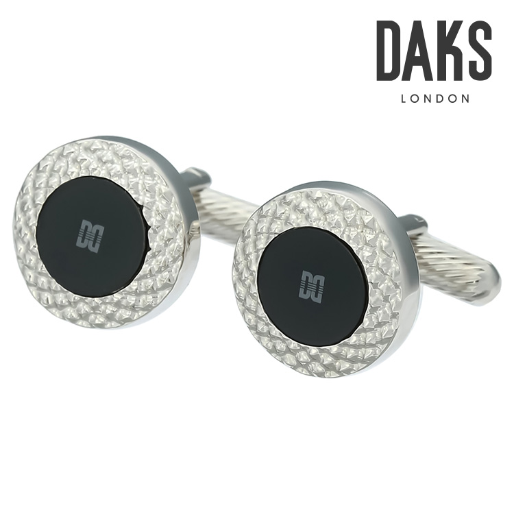 【DAKS】ラウンドデコレーションオニキスカフス 2折り返し 名取り草 カフスリンク 好いたらしい 御芽出度 差し上げ物 就職祝賀会 追悼式 分かりやすい 佩び物 メンズ フォーマル 成人男性 礼服 喪服 DAKS Daks daks ダックス オニキス